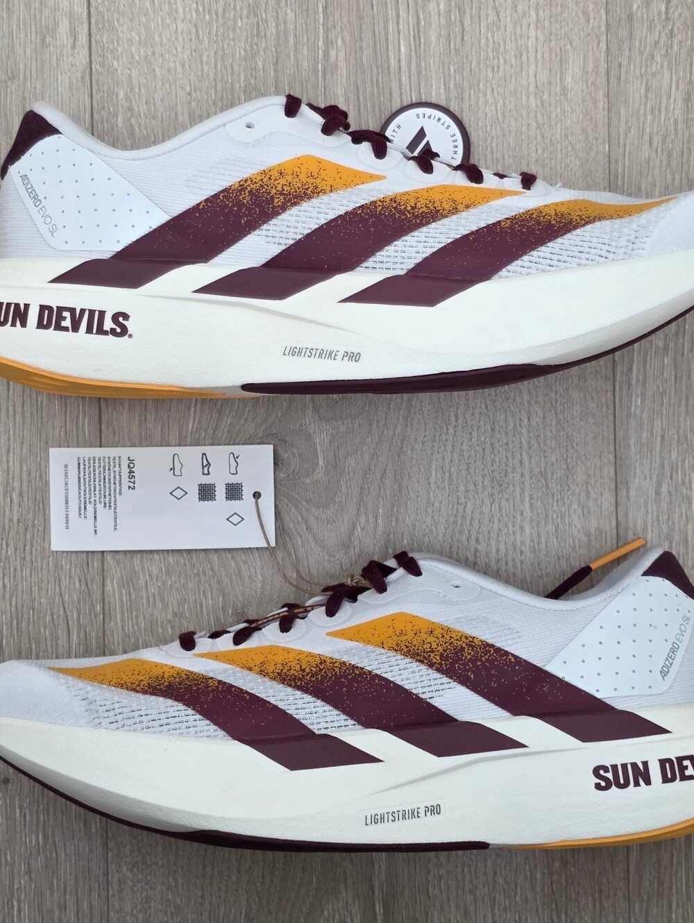 Adidas Adizero Evo SL NCAA Arizona State Running Shoes JQ4572 M Sz 5.5 / W Sz 7